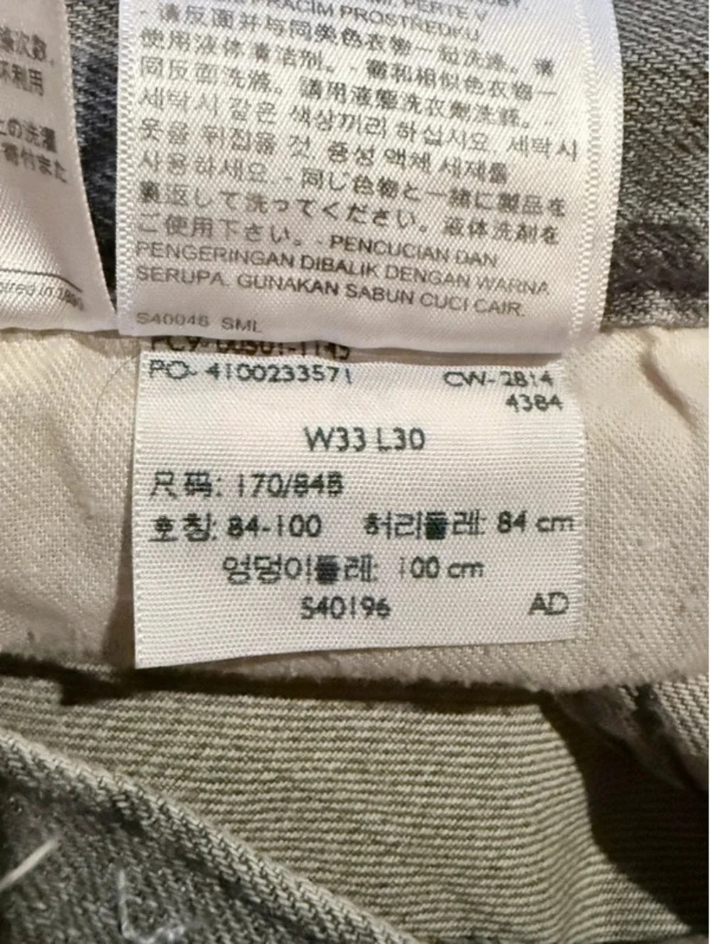 Levi's 501 Original Fit Jeans - W33 L30 Grey Wash Z008